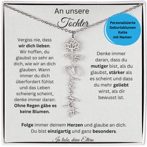 Tochter Geschenke、Tochter 18. Geburtstag、Emotionaler Spruch Tochter、18K Vergoldet、Weihnachtsgeschenk、Eltern An Tochter Geschenke
