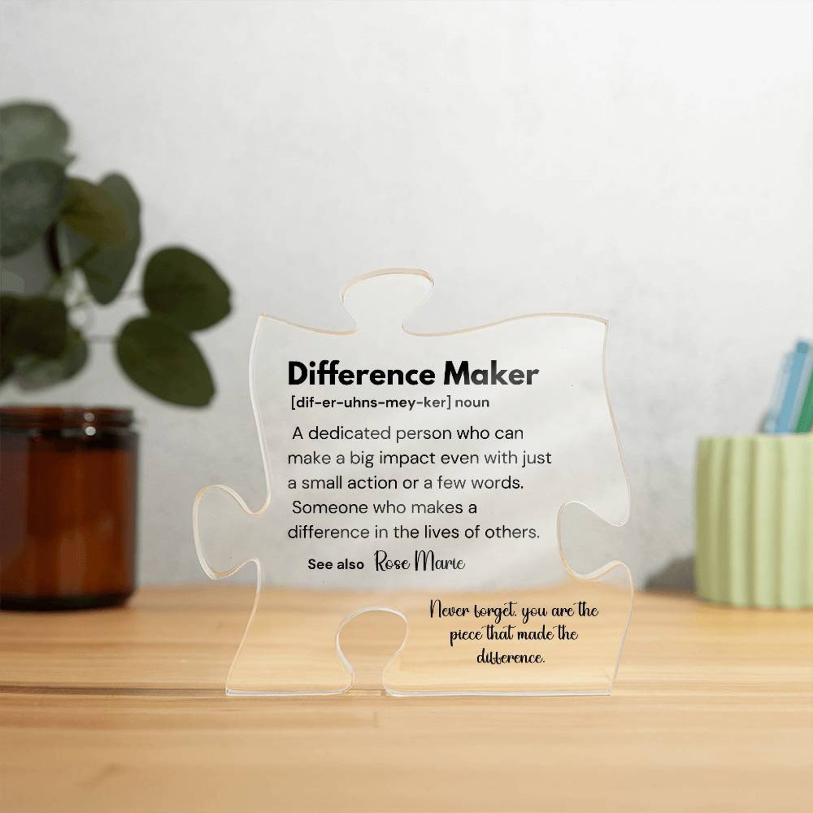 Personalized Difference Maker Plaque, Difference Maker Gift, Difference ...
