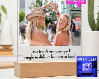 Besties Photo Gifts Plaque With Stand LED, Teen Gifts For Best Friends, Photo Gift For Friend, Best Friend Gifts, Birthday Gift For Friend