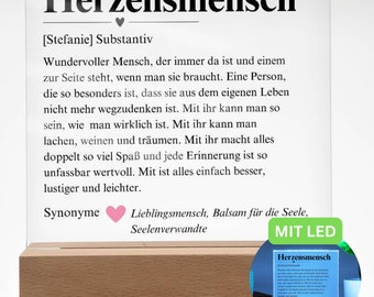 Herzensmensch Definition Deko Platte, Beste Freundin,  Bedanken, Herzensmesnch Duden, Freunschaft Glück, Personalisiertes Geschenk Freundin