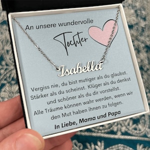 Namenskette Tochter, Namenskette Kind Silber, An unsere Tochter Schmuck Geschenk Von Eltern, Tochter Geburtstag Geschenke, Kinderschmuck