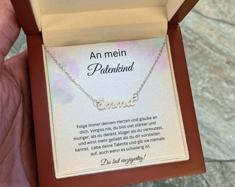 Geschenk An Patenkind Personalisierte Namenskette, Patenonkel an Patenkind, Kette Patenkind, Schulabschluss Patenkind, Schmuck Patenkind