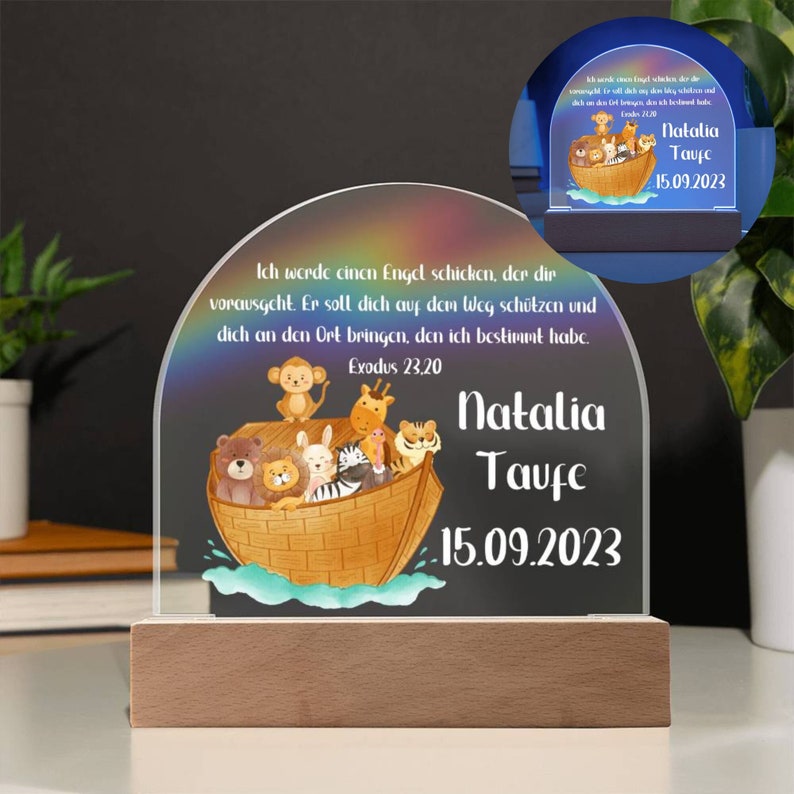 Geschenk Zur Taufe Personalisiert, Taufgeschenk Mädchen, Bibelspruch Taufe Geschenk, Taufgeschenk Von Patin, Taufgeschenk Junge image 1