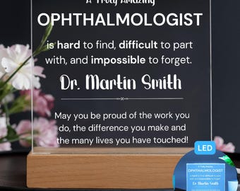 A Truly Amazing Ophthalmologist, Personalized Gift For Eye Doctor, Optometrist Appreciation Gift, Thank You Gift For Eye Surgeon