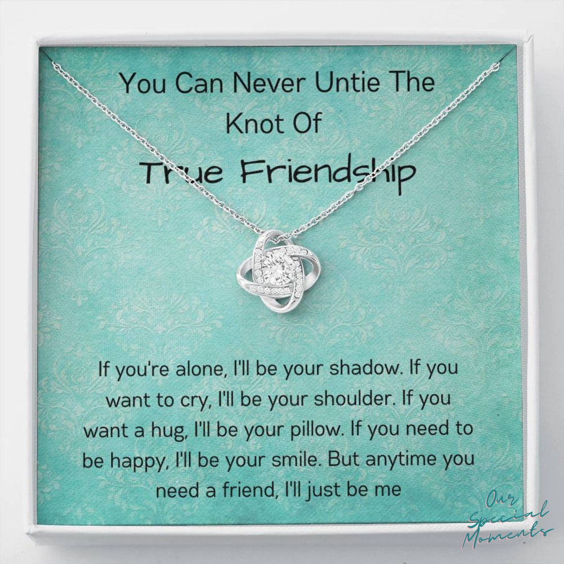 Love Knot Necklace Knot of Friendship Gift Friend Forever Etsy UK