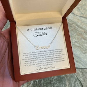 Geschenk An Tochter Personalisierte Namenskette, Kette Mit Wunschname, Geschenk Von Mama An Tochter, Tochter Halskette Geschenk Von Eltern