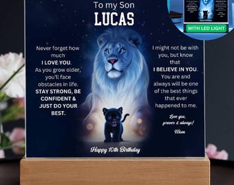 10th Birthday Gift To My Son Acrylic Plaque, Son Gift Turning 10 Years, Special 10th Birthday Gift To My Son From Mom, Parents To Son 10th