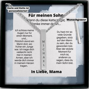 Sohn Geschenk Zum 18. Geburtstag, Mutter Sohn Kette, Sohn Kette Mit Gravur, Erwachsener Sohn, Geschenk Zur Bestandenen Prüfung