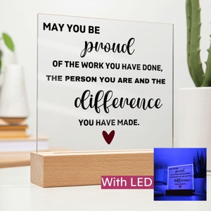 Cadeau de retraite pour les femmes, plaque acrylique de retraite avec base en bois, cadeau de retraite pour les collègues, fête de retraite, idée cadeau de retraite