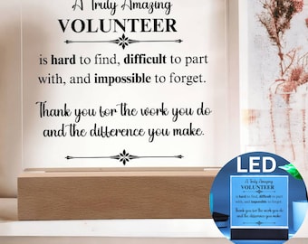 Volunteer Appreciation Gifts, Custom Gift For Volunteer, Volunteer Thank You Gift, Volunteer Plaque, You Make A Difference Volunteer Present