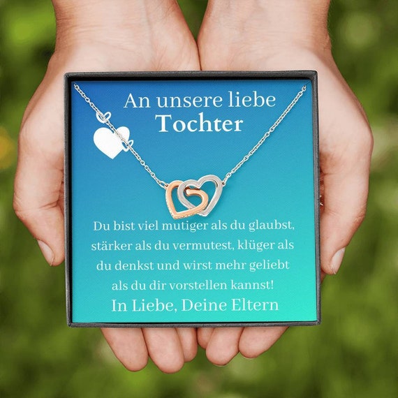 Goldene Herzen Kette Fur Tochter Geburtstagsgeschenk Fur Etsy