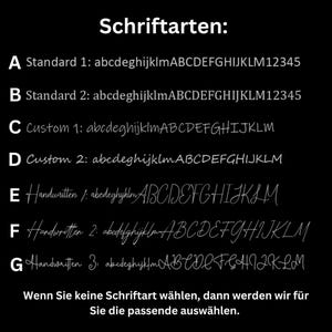 a list of alphabets in various fonts and styles, including standard and custom alphabets. The text is in German and provides a visual representation of the different font styles and their corresponding characters.