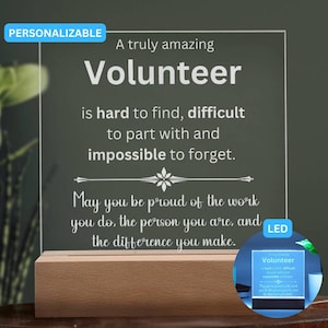 Volunteer Geschenke für ihn sie, Danke Geschenk für Volunteer, gravierte Plaque Wertschätzung Geschenk für Volontär, Volontär Anerkennung Geschenk