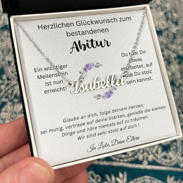 Abschluss Mächen Namenskette, Glückwunsch Zum Abitur, Karte Abitur, Abi Geschafft Prüfung Bestanden, Personalisiertes Geschenk Abschluss