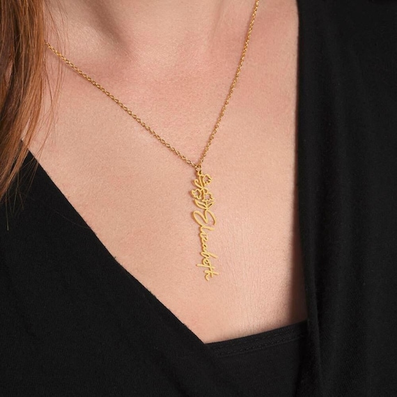 12th Birthday Gift for Her Custom Birthmonth Flower Name Necklace