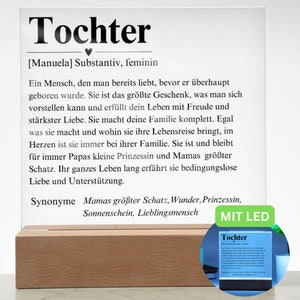 Tochter Herzenmensch, Tochter Liebe, Tochter Erste Wohnung, Tochter 18. Geburtstag, Tochter Definition Poster Platte, Eltern An Tochter
