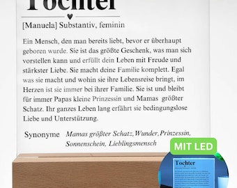 Tochter Herzenmensch, Tochter Liebe, Tochter Erste Wohnung, Tochter 18. Geburtstag, Tochter Definition Poster Platte, Eltern An Tochter