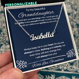 To My Granddaughter Personalized Name Necklace, Grandma Granddaughter Necklace Gift, From Grandparents Gift, Personalized Granddaughter Gift