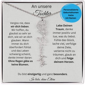 Tochter Geschenke、Tochter 18. Geburtstag、Emotionaler Spruch Tochter、18K Vergoldet、Weihnachtsgeschenk、Eltern An Tochter Geschenke