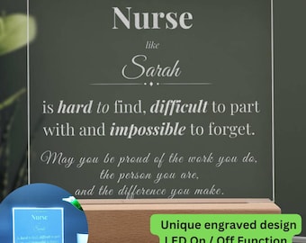 Custom Nurse Acrylic Desk Plaque, Engraved Name Plate for Nurse, Unique Medical Profession Gift, Hospital Room Decor