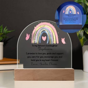 Personalized Goddaughter Acrylic Plaque, Goddaughter Baptism Promise Gift From Godmother,  Baptism Gift From Godmother