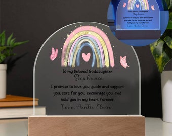 Personalized Goddaughter Acrylic Plaque, Goddaughter Baptism Promise Gift From Godmother,  Baptism Gift From Godmother