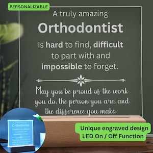 A Truly Amazing Orthodontist, Custom Orthodontist Appreciation Gift, Orthodontist Thank You Gift, Personalized Gift For Orthodontist