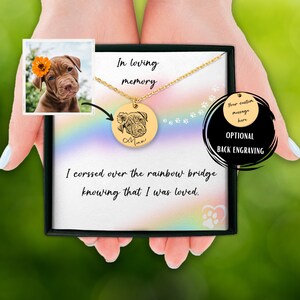 Personalized Dog Memorial Necklace, Rainbow Bridge Necklace, Pet Sympathy Keepsake, Dog Loss, Cat Loss, Memorial Jewelry Gift For Friend