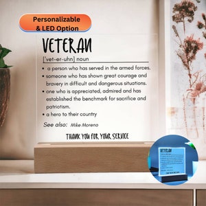 Custom Veteran Gift, Armed Forces Veteran, Veteran Definition Print, Thank You Gift, Veteran&#39;s Day Gift, Veteran Quote, Veteran Day Gift