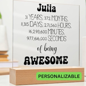 Happy 31st Birthday Gift Acrylic Plaque, 31st Birthday Gift For Her, 31st Birthday Keepsake, Thoughtful 31st Birthday Present, 31st Birthday