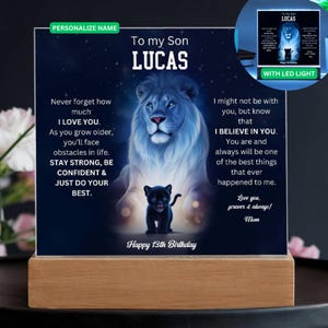 Plaque acrylique, cadeau du 13e anniversaire à mon fils, cadeau pour son fils qui aura 13 ans, cadeau spécial du 13e anniversaire de sa mère à mon fils, parents pour son 13e anniversaire