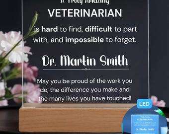 Dierenarts cadeau, gepersonaliseerd cadeau voor dierenarts Acryl plaquette naambord, aangepaste dierenarts cadeau, afstudeercadeau voor dierenarts school