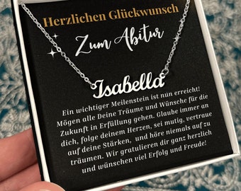 Abschluss Mächen Namenskette, Geschenke Zum Abitur Mädchen, Namenskette Schulabschluss, Abi Geschafft Prüfung Bestanden, Schulabschluss