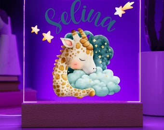Nachtlicht Personalisiert Mit Namen, Nachtlampe Für Kinder, Nachtlicht Tiere Für Kinder, Babygeschenk Geburt, LED Nachtlicht Baby