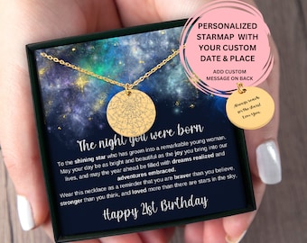 Star Map Personalized Birthday Gift 21st, 21st Birthday Girl, 21st Birthday Gift For Her,  Daughter 21st, Granddaughter Turning 21 Years