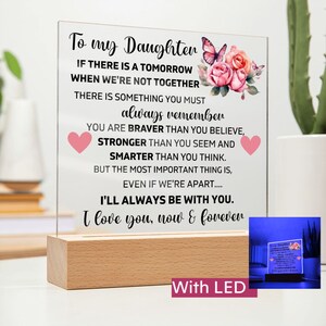To My Daughter &quot;Lion&quot; Love Mom Acrylic Plaque, Presents for Daughters, Daughter Gift from Mom, Unique Gifts for Daughter from Mom, From Dad