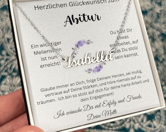 Abschluss Mächen Namenskette, Halskette Mit Namen Zum Abschluss, Glückwunsch Zum Abitur, Karte Abitur, Abi Geschafft Prüfung Bestanden