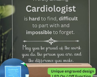 Kardiologen Geschenk, Geschenk für Herzdoktor, personalisierter Kardiologen gravierte Plakette, Herzchirurg Geschenk, Kardiologen Wertschätzungsgeschenk