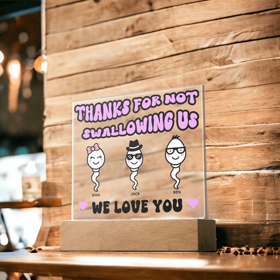 Mommy Thanks For Not Swallowing Us Funny Mother's Day Gift For Mom Psnl Led Night Light 1737008