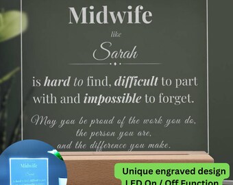 Custom Midwife and Doula Desk Plaque, Engraved Acrylic Name Plate, Personalized Birth Worker Gift, Maternity Clinic Decor, Hospital Sign