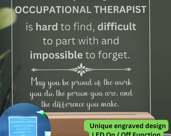 Regalo de terapeuta ocupacional, placa grabada personalizada de terapeuta ocupacional, un terapeuta ocupacional verdaderamente asombroso, regalo de terapeuta OP