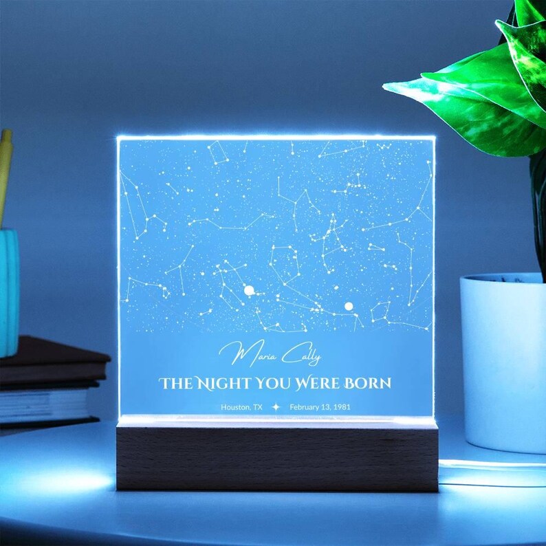 The Night You Were Born Star Map, Custom Date & Place Star Map Necklace ...