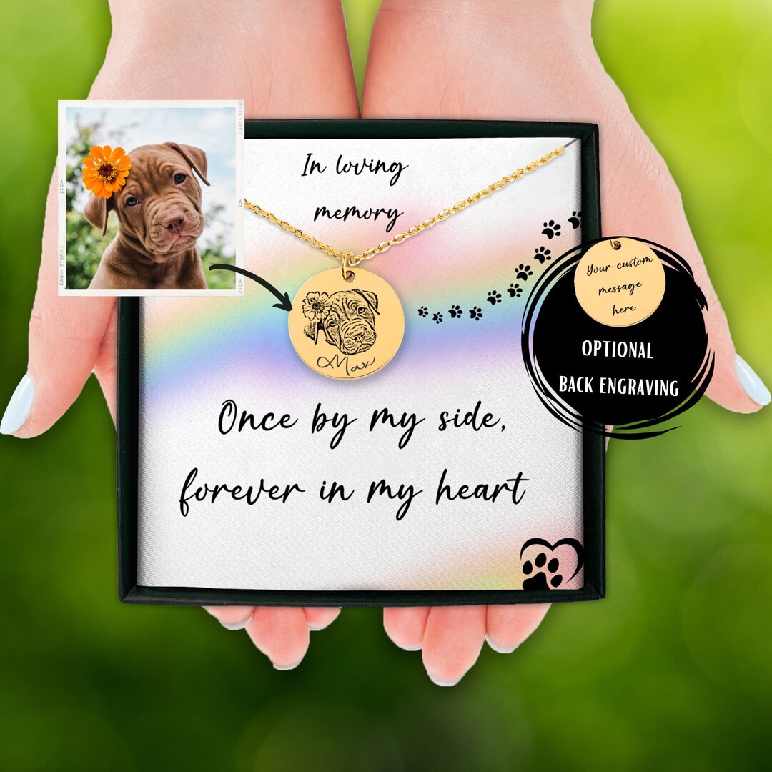 Personalized Dog Memorial Necklace, Custom Pet Jewelry, Dog Name ...