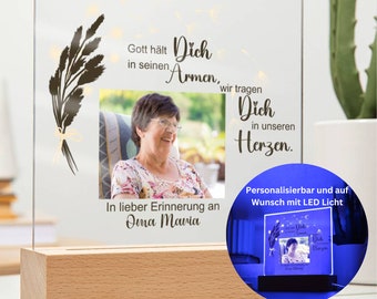 Geschenk Zur Trauer Personalisiert, Personalisiertes Andenken Trauer, Andenken Verstorbener, Tröstende Sprüche Trauer, Wortlicht Trauer