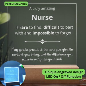 Nurse Acrylic Plaque, Personalized RN Desk Name Plate, Special Nurse Gift, Present For Nurse, Truly Amazing Nurse, Nurse Appreciation Gift