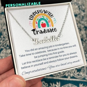 Kindergarten Graduation, Grade Name Necklace, Kindergarten Graduation Gifts For Girl, Graduation Gifts