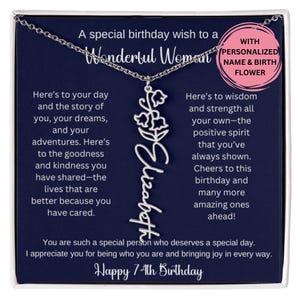 74th Birthday Necklace Gift For Her, Personalized Birth Flower Necklace Gift For Friend, Special 74th Gift Idea Coworker Sister Best Friend