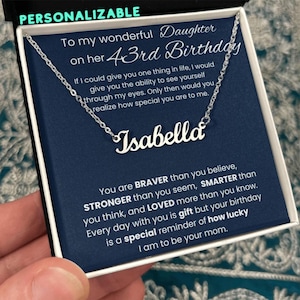 43rd Birthday Gift For Her Personalized Name Necklace, 43rd Birthday Necklace Gift From Auntie, Nana, Custom Gift For Daughter 43rd Birthday