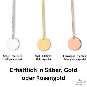 three different necklaces with the names of each of them