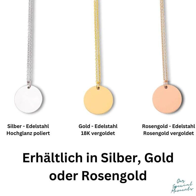three different necklaces with the names of each of them